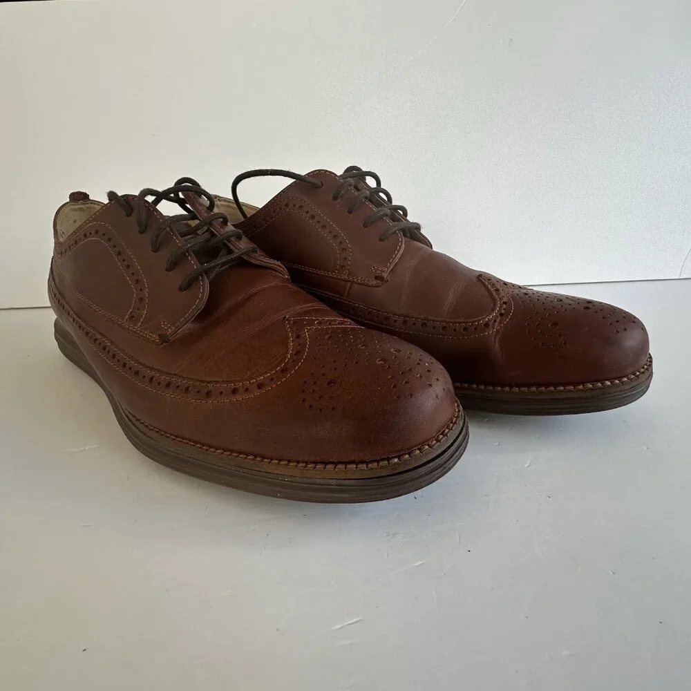 Cole Haan Mens Original Grand Wingtip Oxford Brown Shoes C27845 Sz 12 M